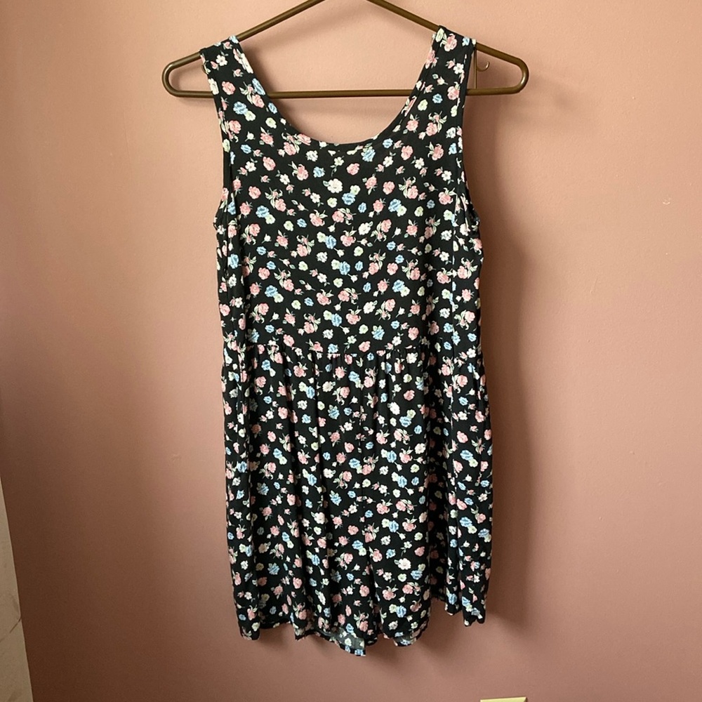 Art Class black floral romper. Size XL